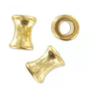perle clessidra metallo 6.3 mm dorato con oro fino x5