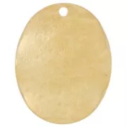 Pendente ovale irregolare martellato 20x16 mm - Dorato con oro fino satinato x1