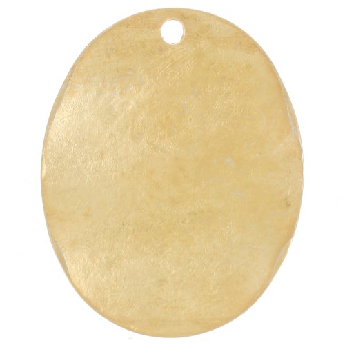 Pendente ovale irregolare martellato 20x16 mm - Dorato con oro fino satinato x1
