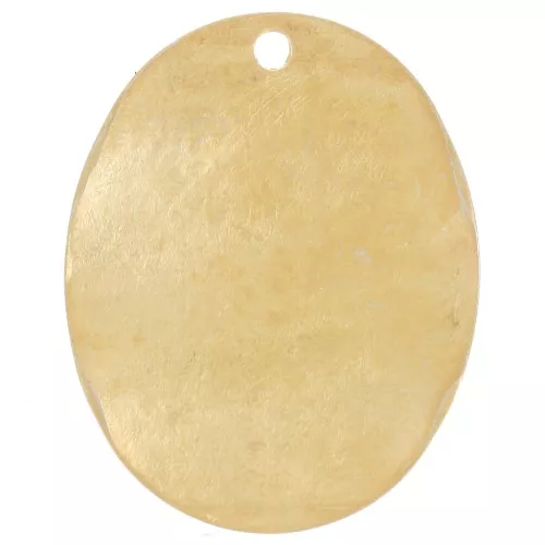 Pendente ovale irregolare martellato 20x16 mm - Dorato con oro fino satinato x1
