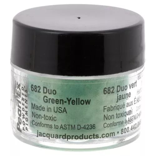 Polvere di mica Pearl Ex per argilla polimerica - Duo Verde - Giallo n°682 x3g
