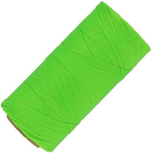 Bobina di filo cerato Linhasita per micro macramè 0,35 - Fluo Green (329) x448m