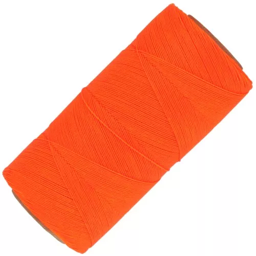 Bobina di filo cerato Linhasita per micro macramè 0,35 - Fluo Orange (393) x448m
