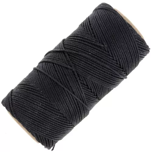 Bobina di filo cerato Linhasita per micro macramè 1.5 mm - Black (PRETO) x116m
