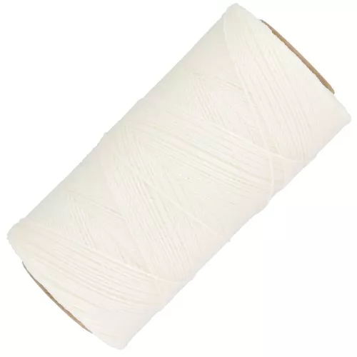Bobina di filo cerato Linhasita per micro macramè 0.5 mm -Blanc métallisé Luz Negr