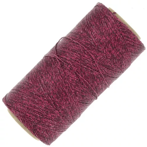 Bobina di filo cerato Linhasita per micro macramè 0.5 mm Rose foncé métallisé (Pin