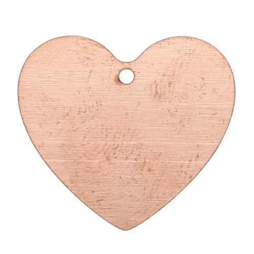 Pendente a cuore in rame 22x24 mm per polvere di sovrasmalto x1