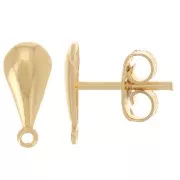 Orecchini a goccia 11x5 mm con cerchio chiuso - Dorato con oro fino x2