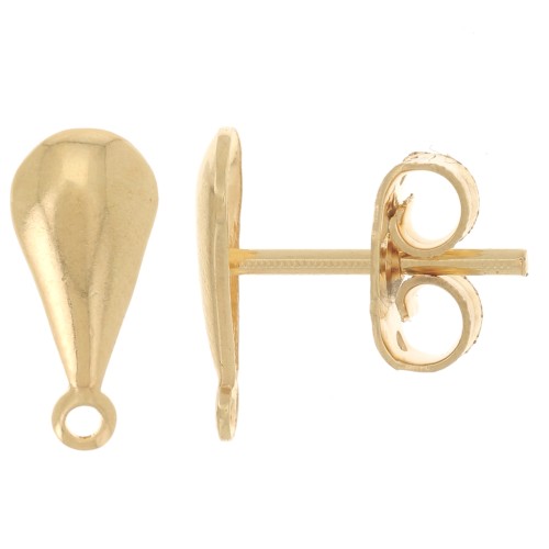 Orecchini a goccia 11x5 mm con cerchio chiuso - Dorato con oro fino x2