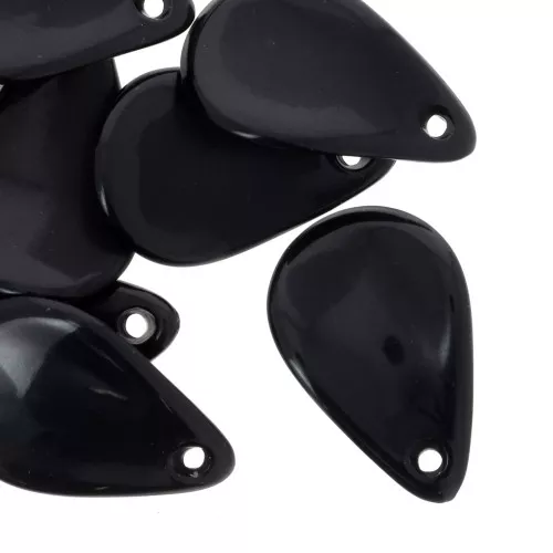 Zecchini petalo di fiore curvo da 24,5 mm in acrilico - Nero x6