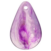 Zecchini petalo di fiore curvo da 24,5 mm in acrilico - Marmo viola scuro x6