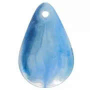 Zecchini a forma di petalo di fiore curvo da 24,5 mm in acrilico - Azzurro Marmo x6