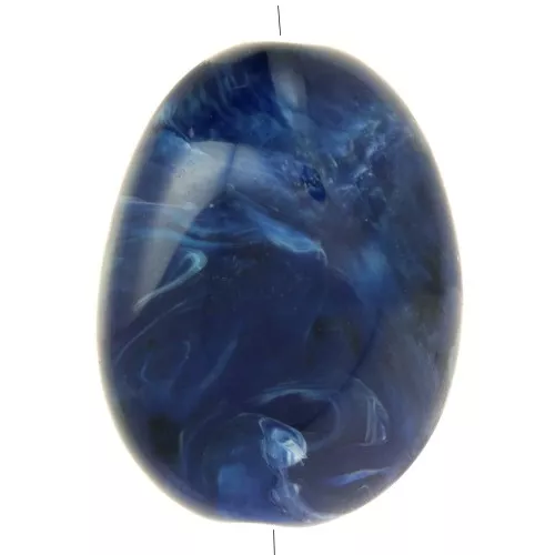 Perla acrilica piatta 30x23 mm - marmo blu notte x1