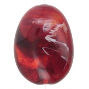 Perla acrilica piatta 30x23 mm - Red Marble x1
