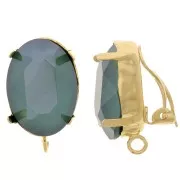 Set di clip per orecchio per cabochon 18x13 mm - anello aperto - Dorato con oro fino x2