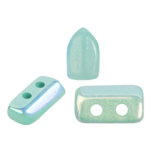 Perle di vetro Piros® da Puca® 2x5 mm - Blue Green Opal AB x10g