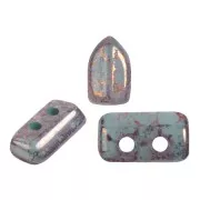 Perle di vetro Piros® da Puca® 2x5 mm - Blue Green Opal Bronze x10g