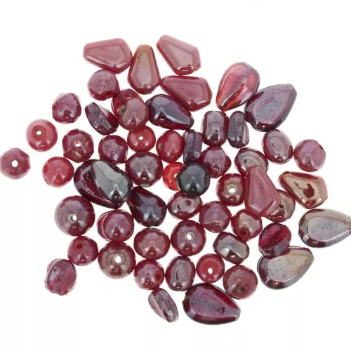 Set di perle in vetro Rosso AB x50g