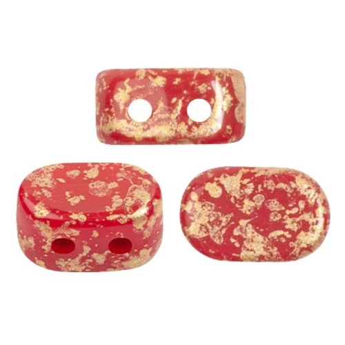 Perle in vetro Lipsi® di Puca® 4x6 mm - Grenadine Opal Gold Splash x10g