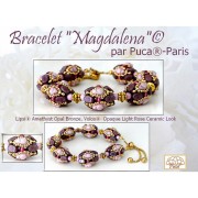 Perle in vetro Lipsi® di Puca® 4x6 mm - Amethyst Opal Gold Splash x10g