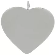 Pendenti a forma di cuore 19,5x19 mm - Acciaio inossidabile 316L x2