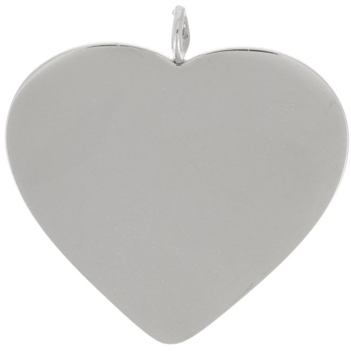 Pendenti a forma di cuore 19,5x19 mm - Acciaio inossidabile 316L x2