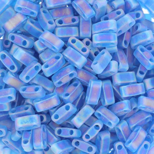 Perline Miyuki Half Tila 5x2.3x1.9mm HTL-0149FR - Transparent Capri Blue AB Mat x1