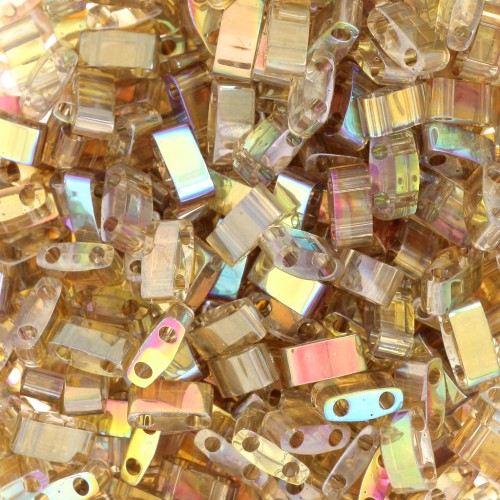 Perline Miyuki Half Tila 5x2.3x1.9mm HTL-55019 - Crystal Brown Rainbow x10g