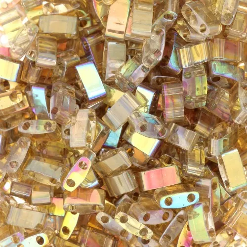 Perline Miyuki Half Tila 5x2.3x1.9mm HTL-55019 - Crystal Brown Rainbow x10g
