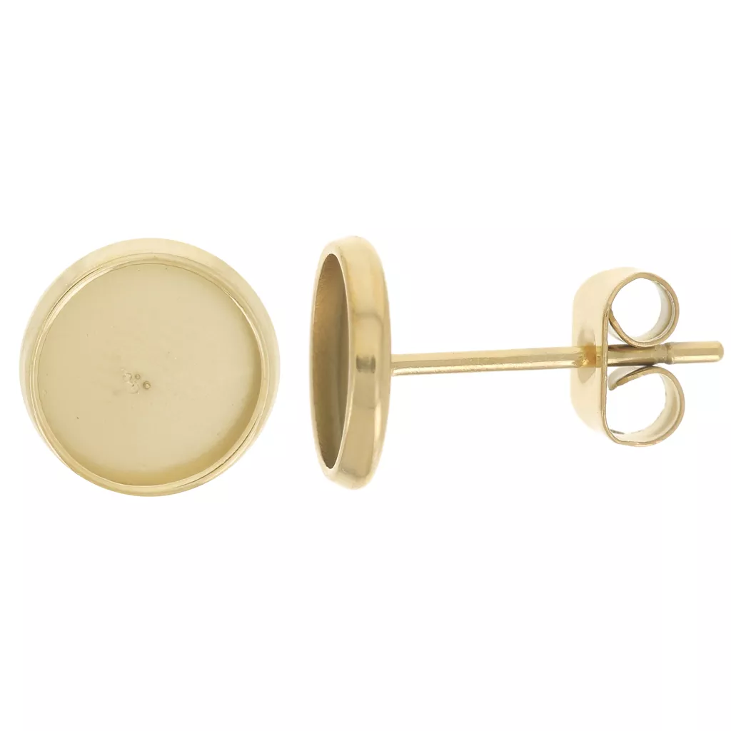 Orecchini Fai Da Te In Acciaio Inox Oro – 2 Pezzi Con Piastrina E Bastoncino Per Creare I Tuoi Gioielli Personalizzati