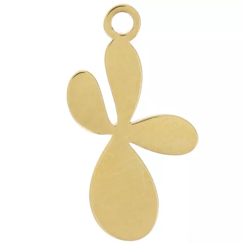 Ciondolo Fleur de Lys 16x9 mm - Acciaio inossidabile 316L dorato x1