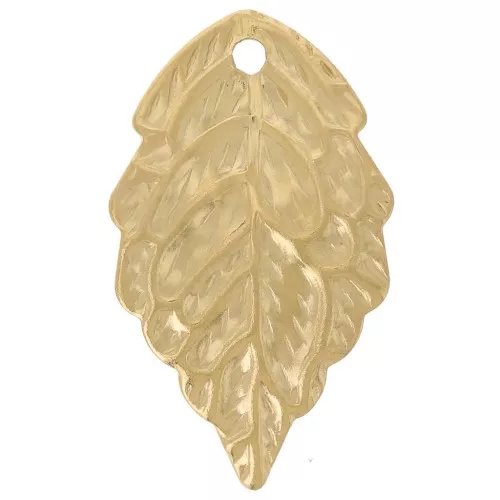 Ciondolo foglio 17x10 mm - Acciaio inossidabile 304L dorato x1