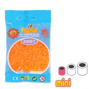 Perle Hama Mini Arancione Fluo Transparent (n°38) x2000