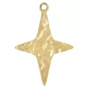 Ciondolo stella martellata 17x12 mm - Acciaio inossidabile 316L dorato x1