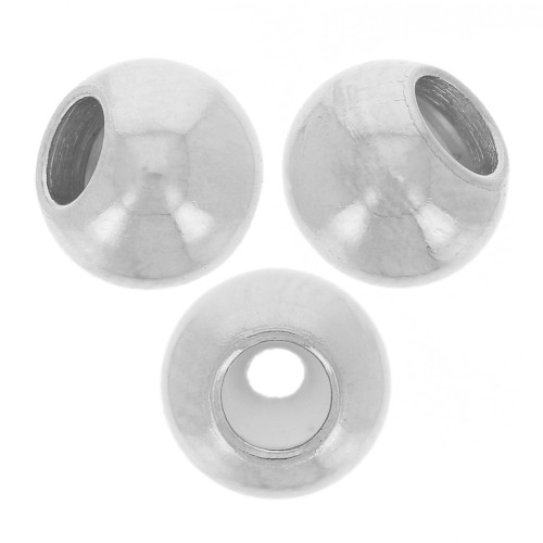Perla di arresto da 4 mm con foro da 1 mm - Acciaio inossidabile 304 x4