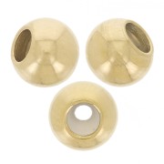Perla di fermo da 4 mm con foro da 1 a 1,3 mm - Acciaio inossidabile 304 Dorato x4