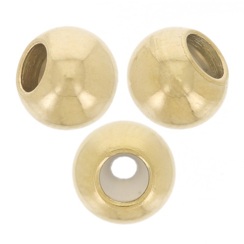 Perla di fermo da 4 mm con foro da 1 a 1,3 mm - Acciaio inossidabile 304 Dorato x4