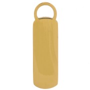 Ciondolo rettangolare 18x5mm in resina cuore Acciaio inox dorato 316L - Fucsia x1