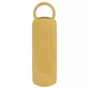 Ciondolo rettangolare 18x5mm in resina cuore Acciaio inox dorato 316L - Fucsia x1