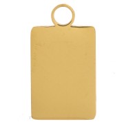 Ciondolo rettangolare 16x9 mm - Motivo sole - Acciaio inossidabile 316L dorato x1