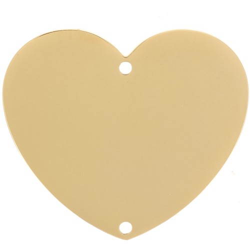 Distanziatori cuore 24x28 mm - Acciaio inossidabile 316L dorato x2