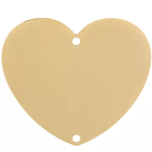 Distanziatori cuore 24x28 mm - Acciaio inossidabile 316L dorato x2
