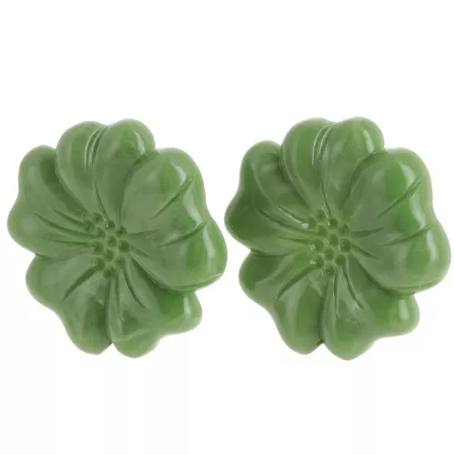 Orecchini a fiore in resina opaca 48 mm - Khaki mabré x2