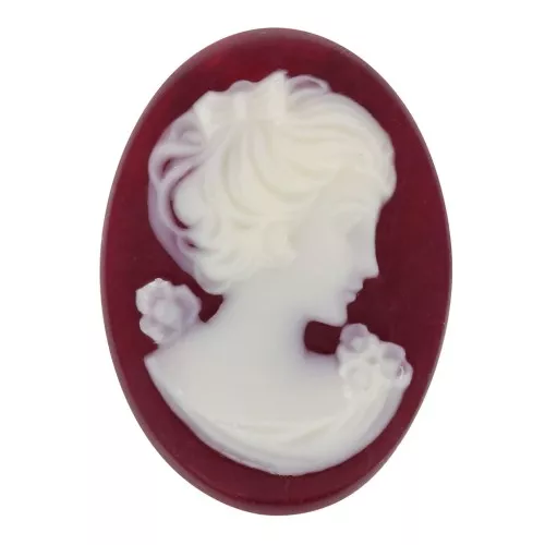 Cammeo in resina 18x13 mm - lato destro - fecce di vino x1