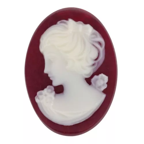 Cammeo in resina 18x13 mm - lato sinistro - fecce di vino x1