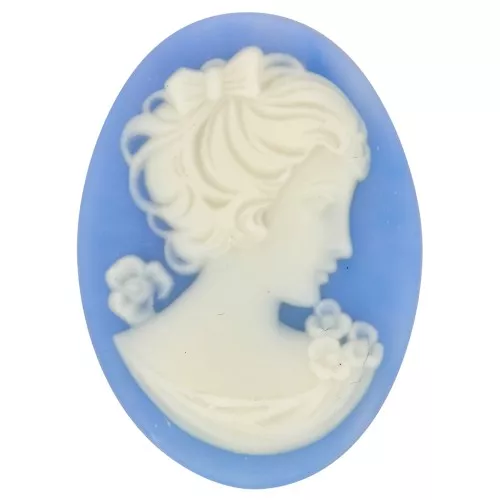 Cammeo in resina 25x18 mm - lato destro - Sky Blue x1