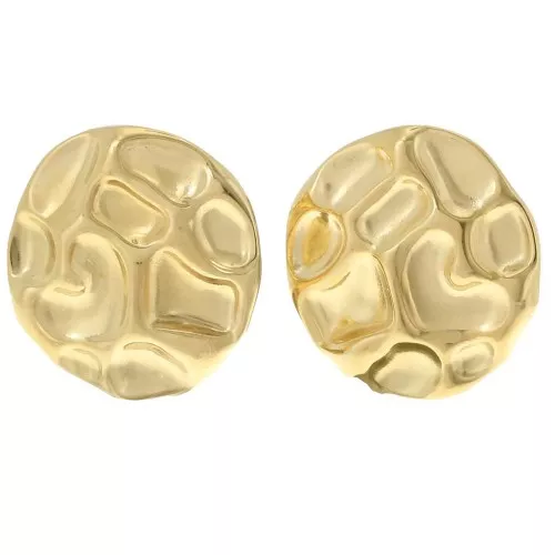 Orecchini tondi da 25mm con anello aperto Acciaio inossidabile dorato 304L x2