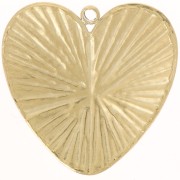 Pendente a cuore martellato 22 mm - Acciaio inossidabile 304L dorato x1