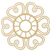 Pendente a fiore traforato da 30 mm - Acciaio inossidabile 316L dorato x1