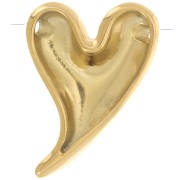 Pendente a cuore curvo 27x20,5 mm - Acciaio inossidabile 316L dorato x1